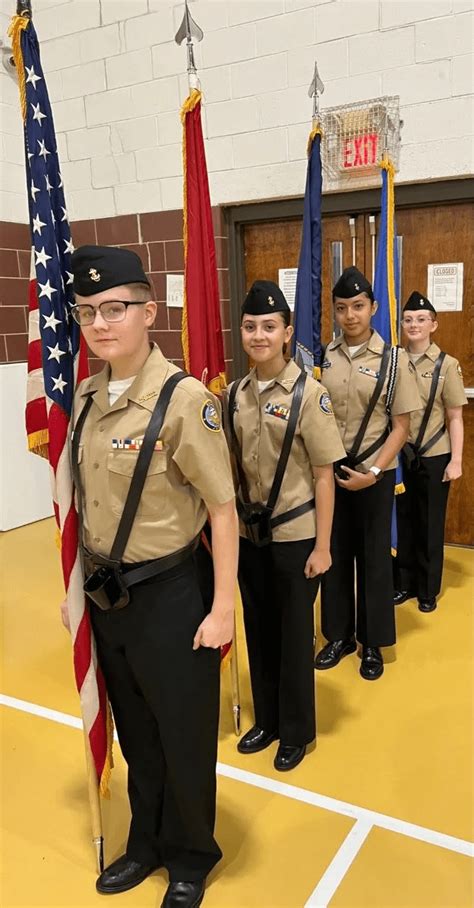 JROTC cadets participating in a community service project