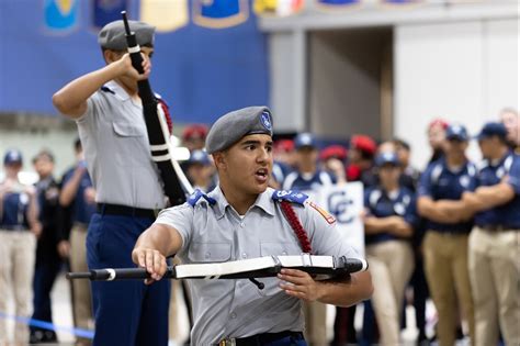 JROTC cadets participating in physical fitness training