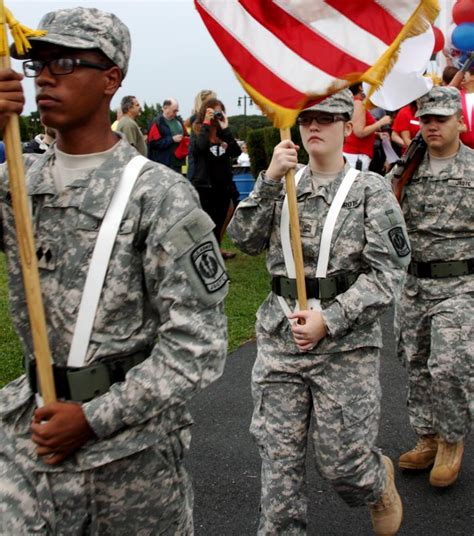 JROTC students participating in community service activities