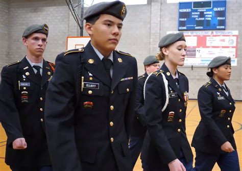 JROTC cadets participating in a leadership exercise