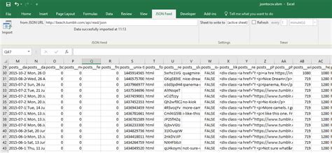 JSON to CSV Excel Add-in