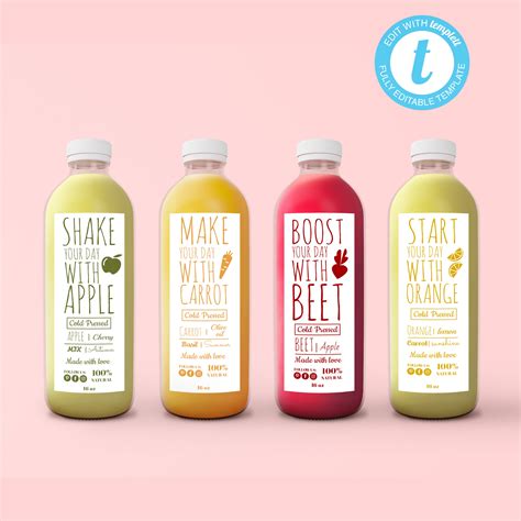 Juice Bottle Label Design Template