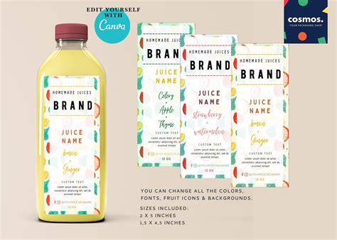 Juice Bottle Label Size and Shape Considerations