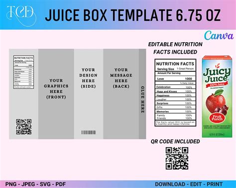 Juice Box Label Template