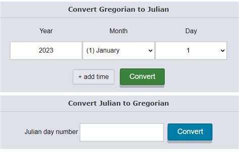 Julian Calendar Converter Add-In