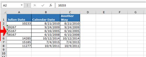 Julian Date Converter Excel