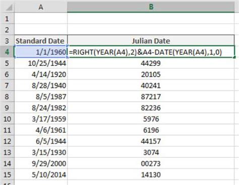 Julian Date Excel Date Format