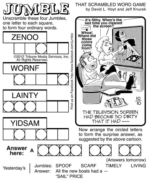 Examples of jumble puzzles