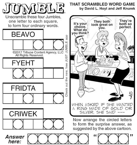 Jumble Puzzle Solutions