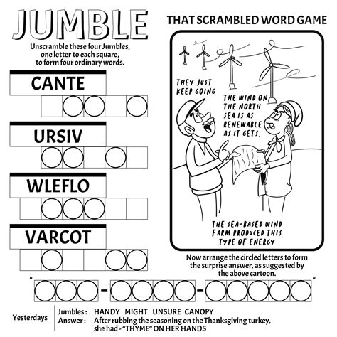 Jumble puzzles for adults