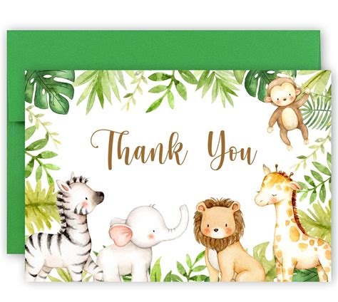 Jungle adventure thank you card