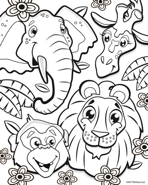 Jungle coloring pages for kids