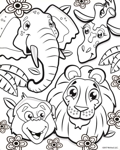 Jungle coloring pages for kids fun