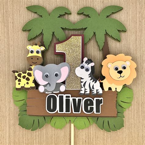 Jungle Safari Birthday Cake Topper