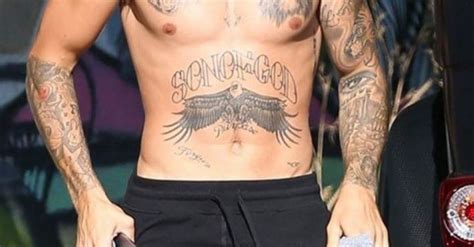 Justin Bieber's eagle tattoo on his arm