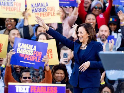 Kamala Harris with a group of supporters