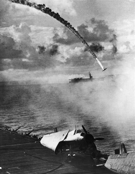 Kamikaze attack on an Allied ship