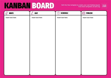 Kanban Board Template PDF