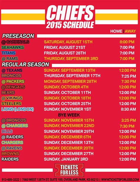 Kansas City Chiefs Postseason Schedule