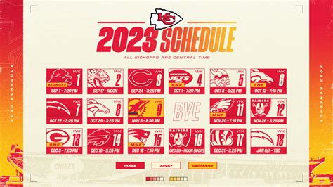 Kansas City Chiefs 2023 Schedule