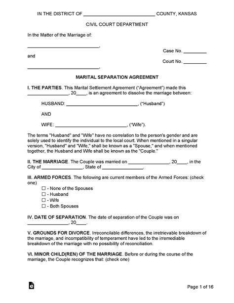 Kansas Divorce Forms