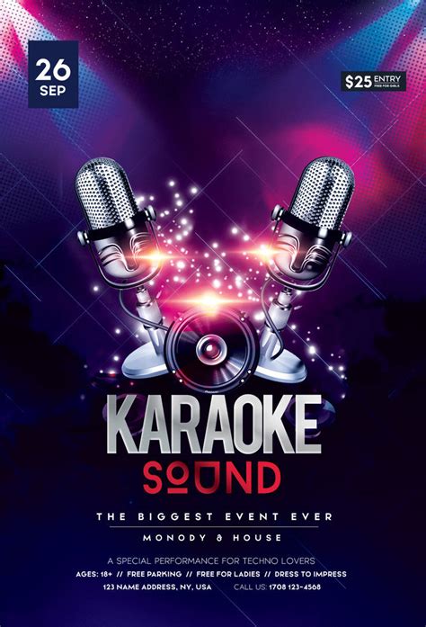 Karaoke Night Flyer Template Design Ideas