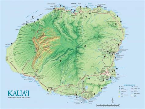 Kauai Island Map Images