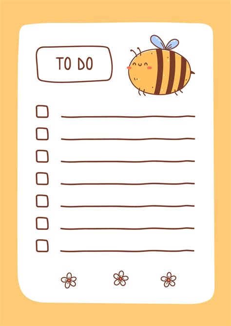 Kawaii Cute Checklist Template Image 1