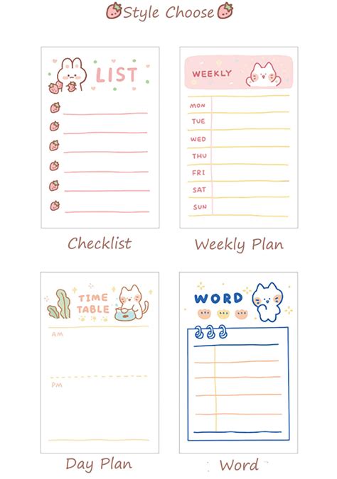 Kawaii Cute Checklist Template Image 10