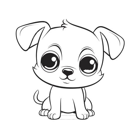 Kawaii Dog Coloring Page