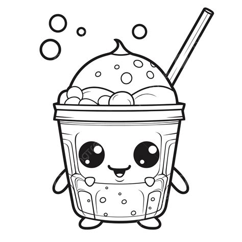 Kawaii Drink Coloring Page