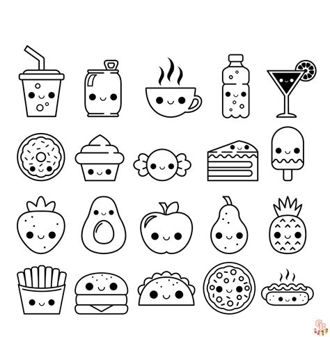 Kawaii Food Coloring Pages