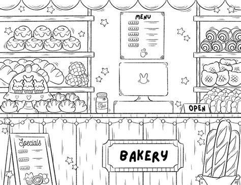 Kawaii Pastry Coloring Page