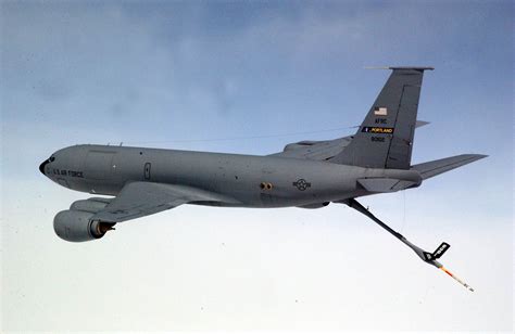 KC-135 Stratotanker refueling an F-14 Tomcat, highlighting its critical role in supporting U.S. military operations