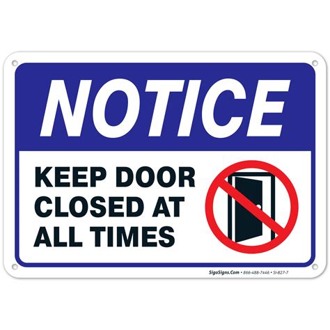 Keep Door Closed Signs for Offices