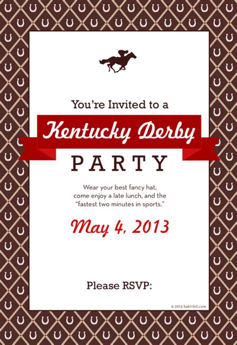 Kentucky Derby Invitation Template Ideas