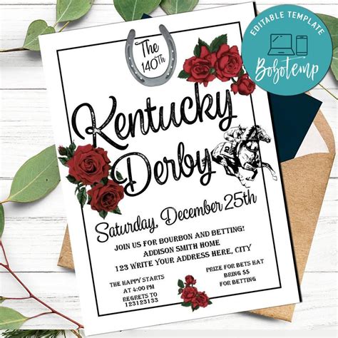 Kentucky Derby Party Invitation Template 1