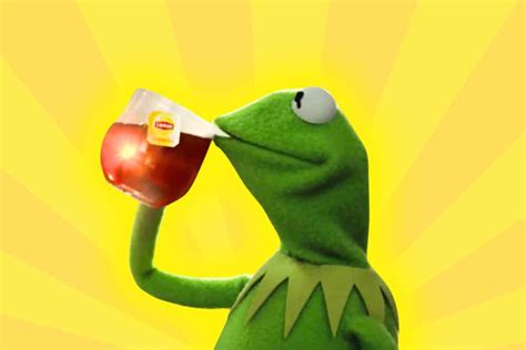 kermit sipping tea meme template