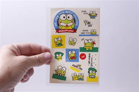 Keroppi stickers with friends in different scenarios