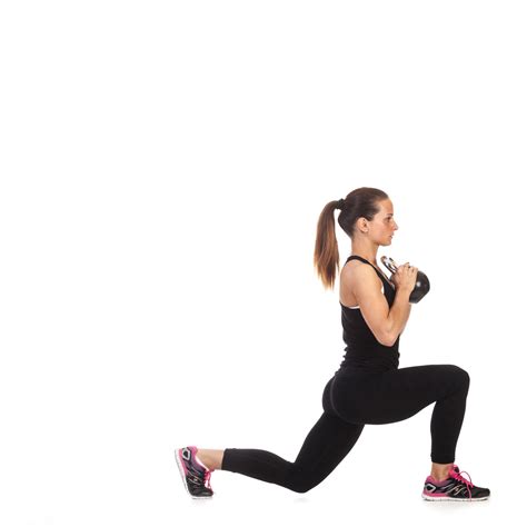 Kettlebell lunge exercise