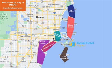 Map of Key Areas in Miami