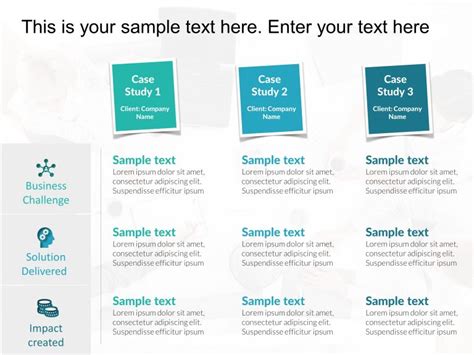 Key elements of a case study PPT template