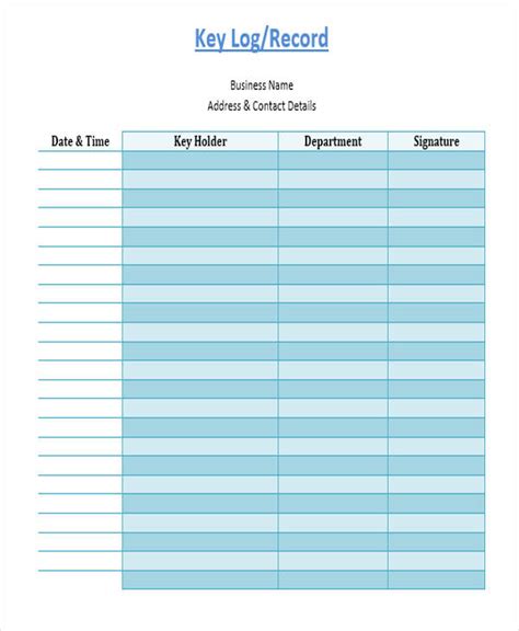 Key tracking template