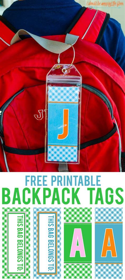 Kids backpack tags