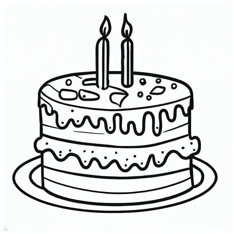 A kids birthday coloring card with cake and candles