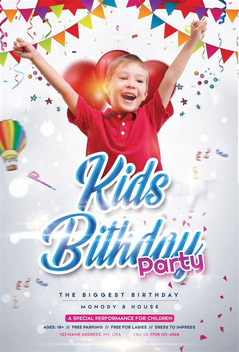 Kids' birthday flyer template