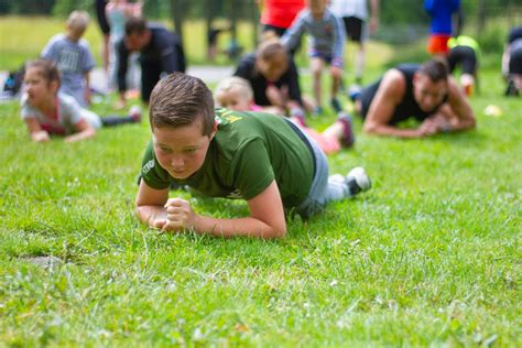 Kids participating in a team-building exercise