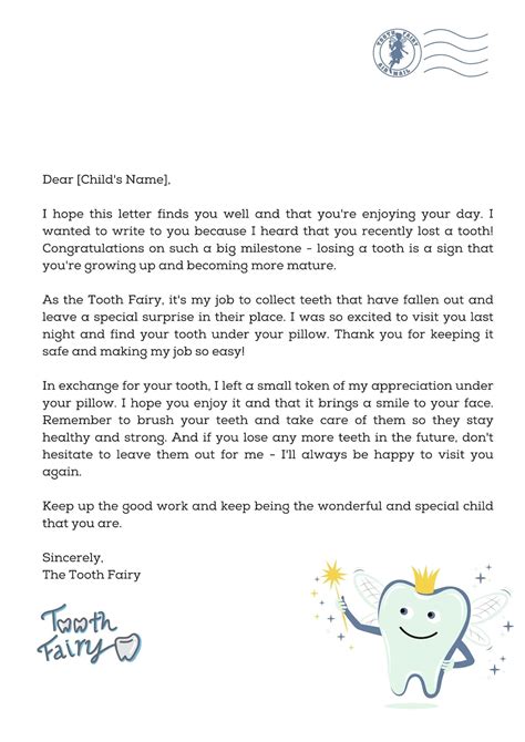 Kids Lost Tooth Letter