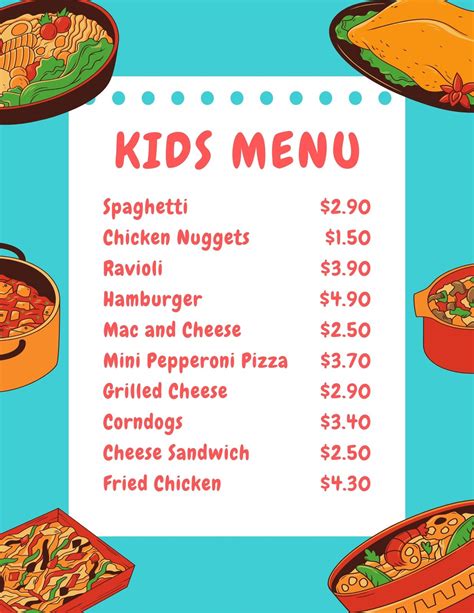 Kids Menu Template