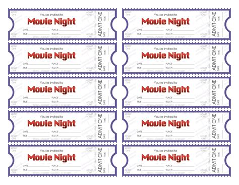 Kids' Movie Ticket Template